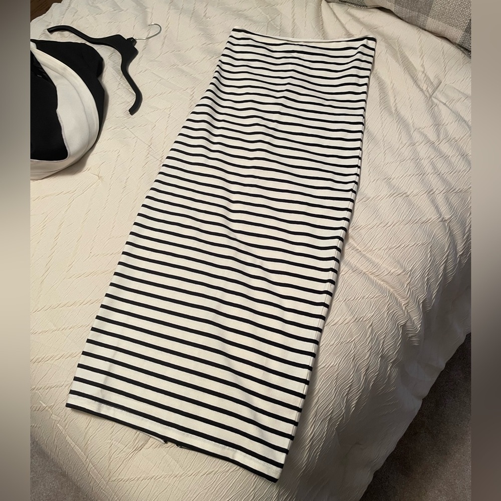 Striped Black and White Women's Skirt